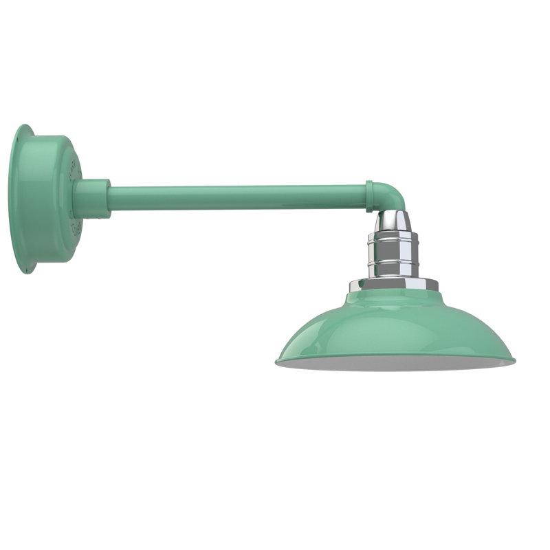 Luminaire de grange d'extérieur Ludwicka, H 8,52 po x l 10 po x P 21,5 po, Jade