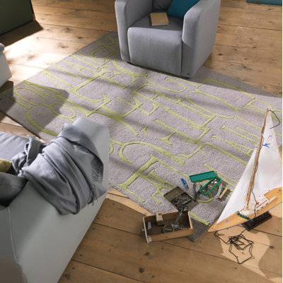 Home Geometric Wool Area Rug