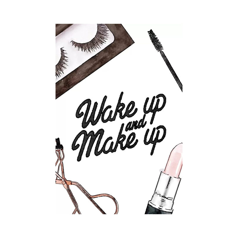 Wake Up And Make Up - Lashes & Lips by Amanda Greenwood - Print on Canvas, 20.32 cm H x 30.48 cm W, Wrapped Canvas