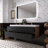Walnut Bathroom Vanity With Glossy White Solid Surface Sink