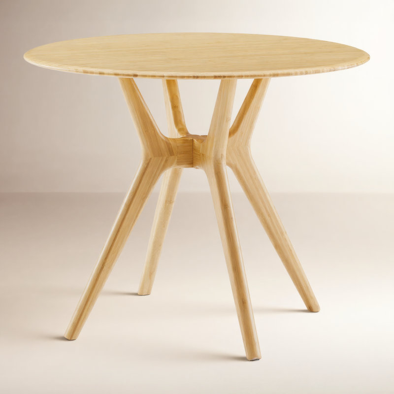 Table de salle à manger en bois massif de bambou de 36 po Evangéliste, Blé