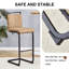 2 pièces de tabourets de bar en tissu brun de 42,5 po - Style moderne et confort. Siège doux. Fabrication en métal noir. Base antidérapante. Assemblage rapide et facile du haut tabouret de 42,5 po (paire) élégant. Pieds confortables