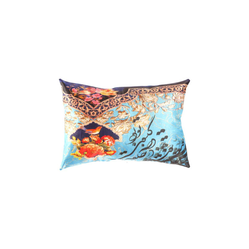 Coussin traditionnel en velours 16 po x 24 po Calligraphy