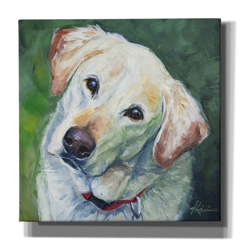 «Dogs Yellow Lab» par Lindsay Kivi, art mural sur toile, H 12 po x l 12 po x P 0,75 po
