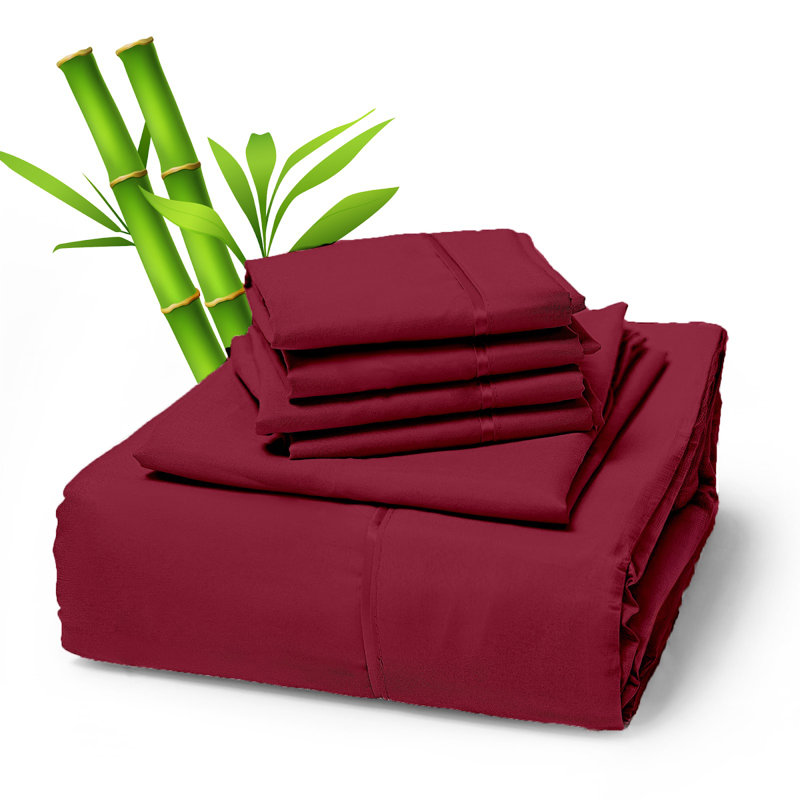 Premium Rayon From Bamboo Blend Sheet Set With Deep Pockets, Cooling and Breathable, Queen Sheet Set with 4 Pillowcases