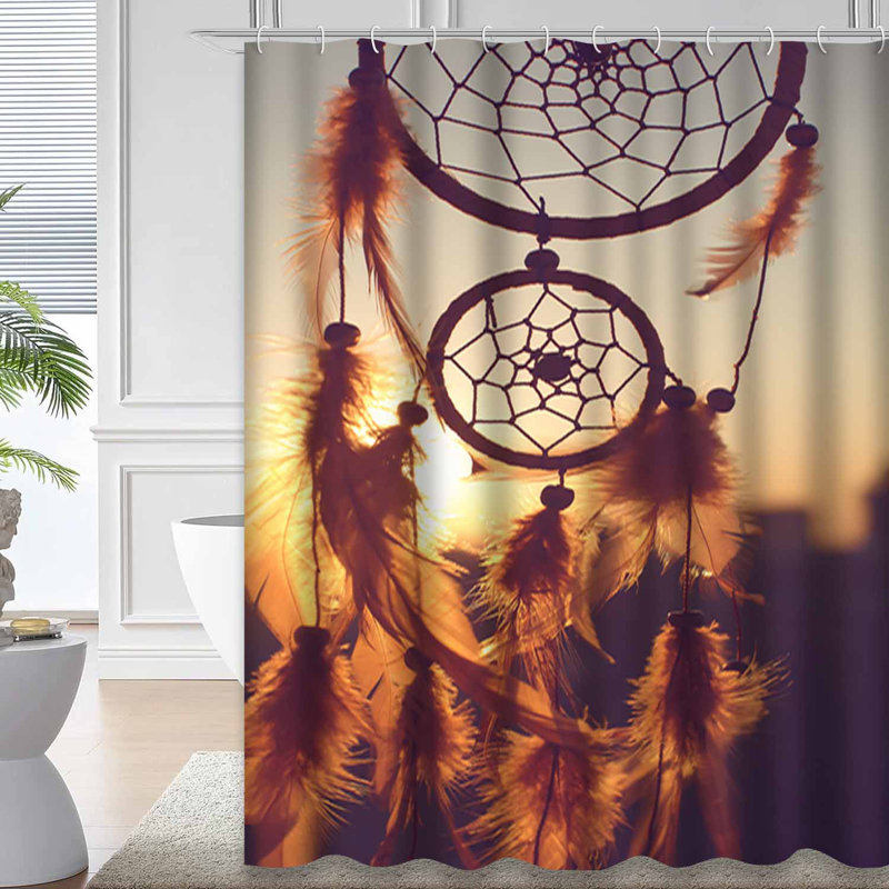 Rideau de douche avec 12 crochets Dreamcatcher, L 72 po x l 72 po