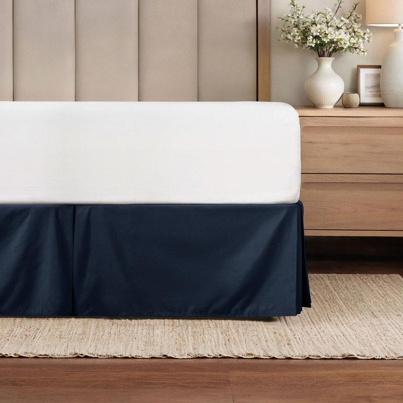 Jupe de lit de 14 po Becky Cameron, Bleu marine, Grand
