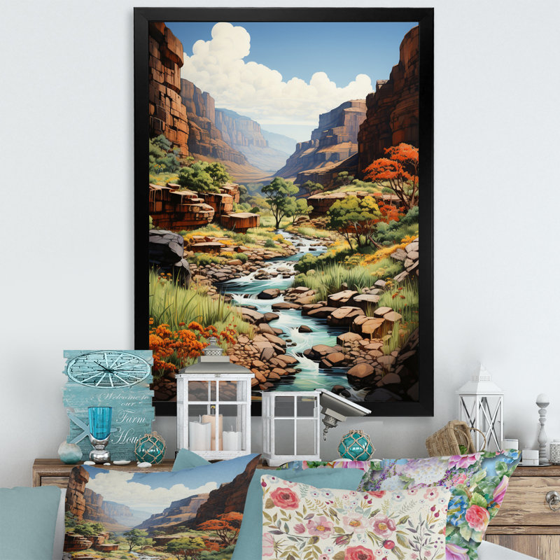 Canyon Serenading Shadows Landscape II " Canyon Serenading Shadows Landscape II ", Black Picture Framed, 20" H x 12" W x 1" D