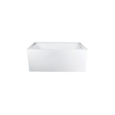 Baignoire en alcôve droite blanche brillante Brio-66-R