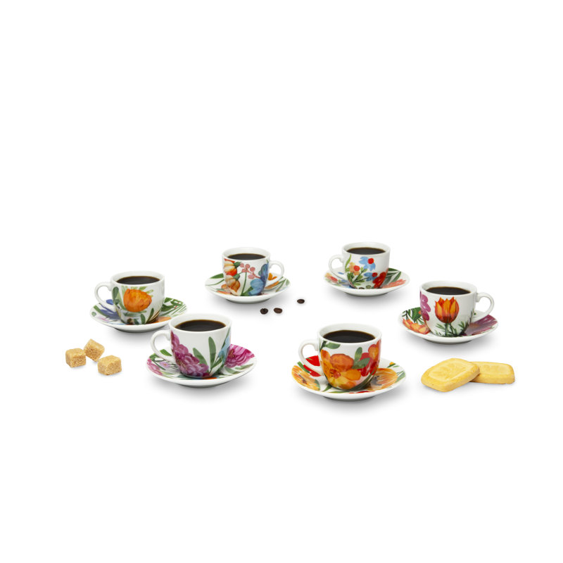 Blooming Porcelain Teacup and Saucer