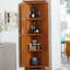 Armoire de rangement à 4 niveaux de 72 po avec 8 portes, tablettes réglables et finition chêne pour l'organisation de la maison-139253354-139253367