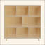 Armoire de rangement en bois de pin à 8 compartiments, organisateur à tablettes fixes pour livres / jouets / décoration intérieure, bibliothèque en bois moderne, armoire à compartiments multiples pour la maison / le bureau