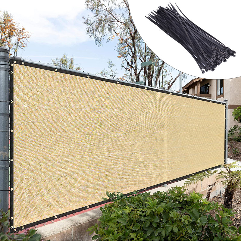 Royal Shade Heavy Duty PLUS Fence Privacy Screen Cover Windscreen with Brass Grommets, 57'' H x 600'' W x 1.2'' D, Beige