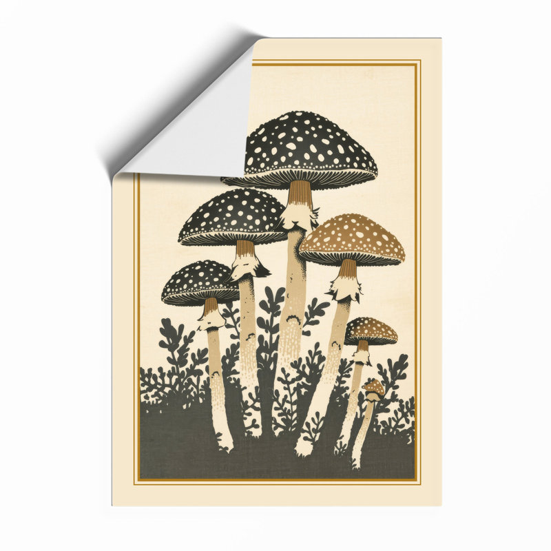 Spotted Mushroom Study Botanical - Framed Print, A4 - 29.7 x 21.0 cm, Unframed