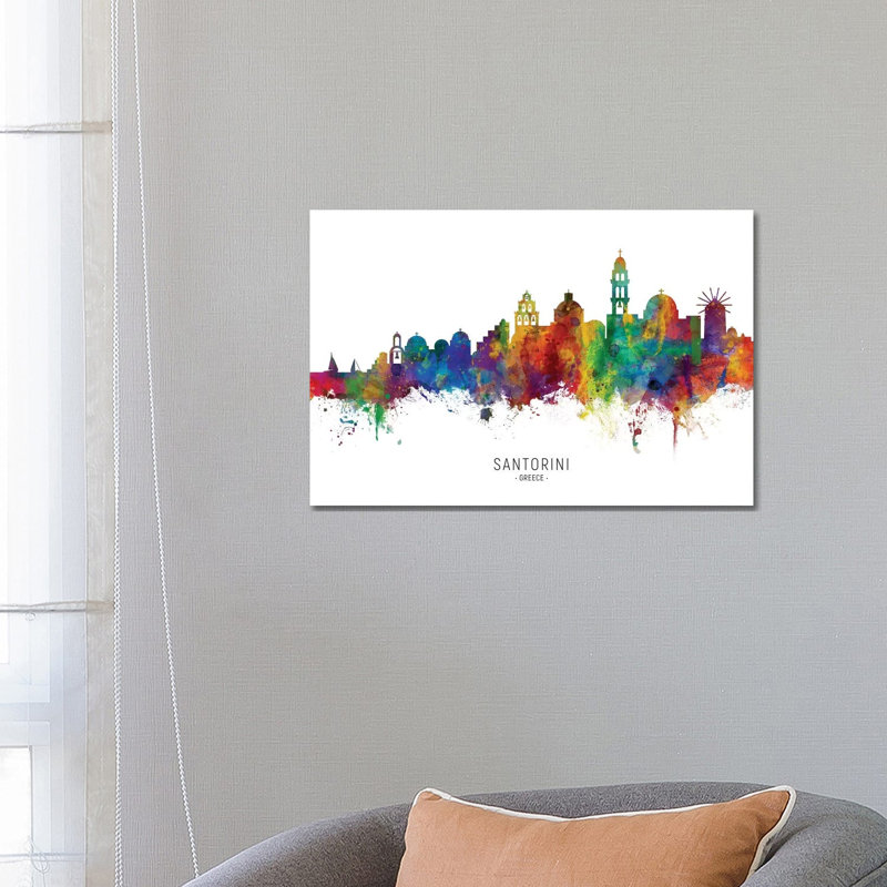 Santorini Greece Skyline by Michael Tompsett - Wrapped Canvas Print, 66.04 cm H x 45.72 cm W