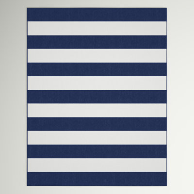 Tapis intérieur / extérieur rayé bleu marine Mendocino
