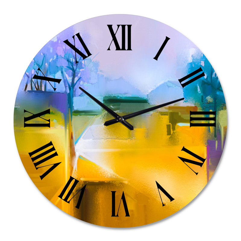 Horloge murale traditionnelle avec paysage moderne et rustique, Médium