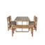 Ensemble de table de salle à manger 6 pièces en bois avec 4 chaises et 1 banc-463115072