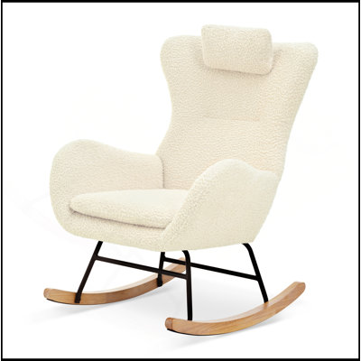 Chaise berçante, fauteuil oscillant rembourré Teddy