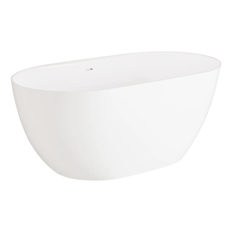 Signature Hardware Patera 59'' x 29'' Freestanding Soaking Solid Surface Bathtub