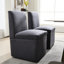2 chaises roulantes modernes - rembourrées de velours, rangement caché, coussin de siège épaissi pour plus de confort avec revêtement de compartiment de rangement, siège rembourré de mousse, 4 roues stables-2142005895