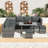 6-Piece PE Rattan Outdoor Patio Sofa Set with Ample Storage and Tempered Glass Table-1195630926