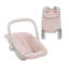 Ensemble de porte-bébé et siège d'auto à pois Teamson Kids, rose / gris