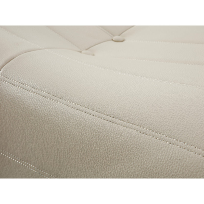 Abbie Lazy Sofa, Similicuir ivoire, H 29,1 po x l 34,2 po x P 40,2 po