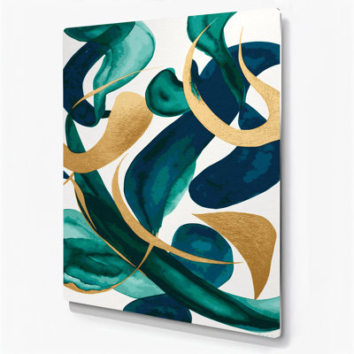 Abstrait aquarelle 36, art mural en métal bleu