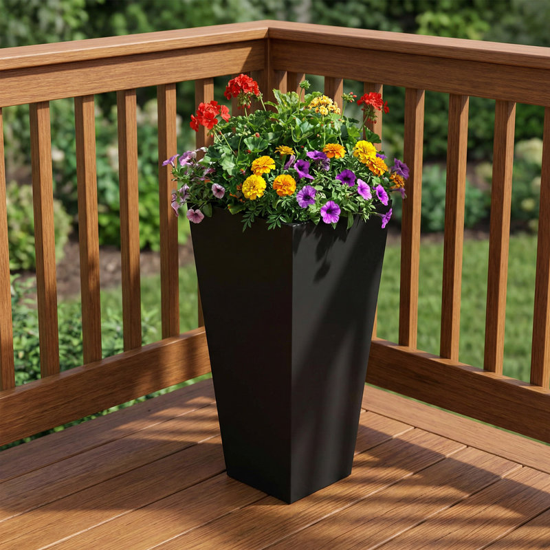 Jardinières en métal pour plantes d'extérieur, H 30 po x l 14 po x P 14 po