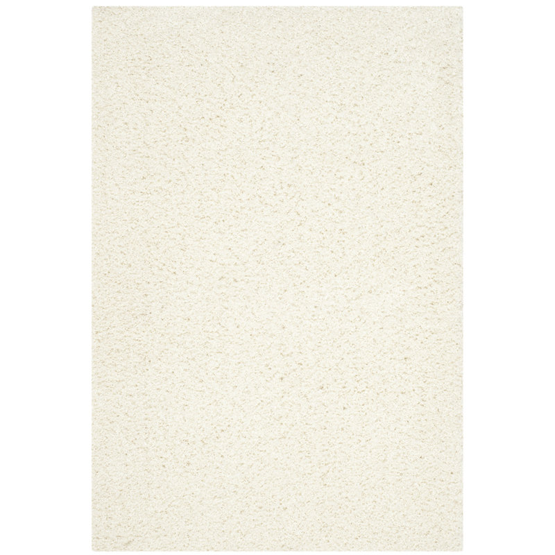 Tapis de couleur unie à poils longs touffeté à la main Victorino Performance, Rectangle 4 pi x 6 pi