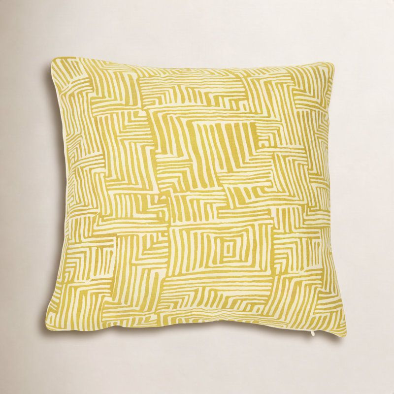 Saair Geometric Cotton Blend Reversible Throw Pillow