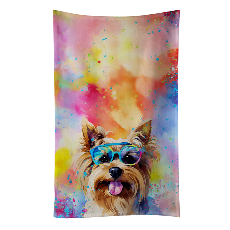 Yorkshire Terrier Hippie Dawg Kitchen Towel