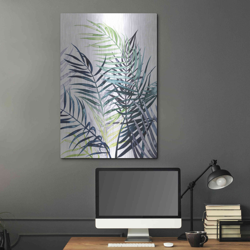 «Twilight Palms I» par Grace Popp, art mural en métal Latitude Run®, 12 po x 16 po, H 36 po x l 24 po