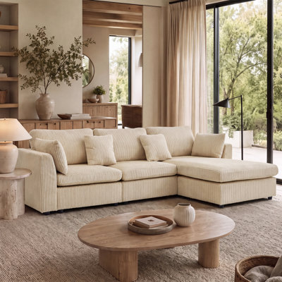 109" Upholstered Sectional Modern L-Shaped Sofa