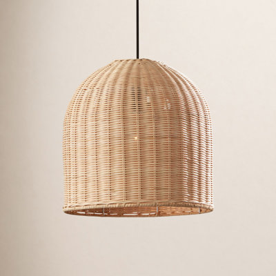 Zac Single Light Rattan Fabric Pendant