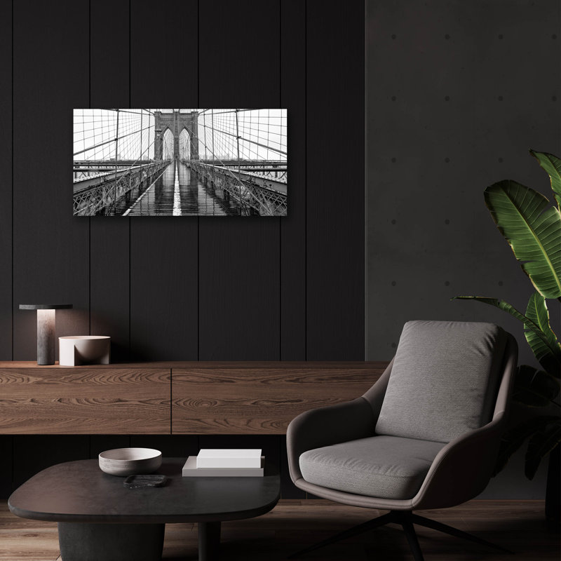 «Brooklyn Bridge» par Photoinc Studio, art mural en verre acrylique, H 12 po x l 24 po