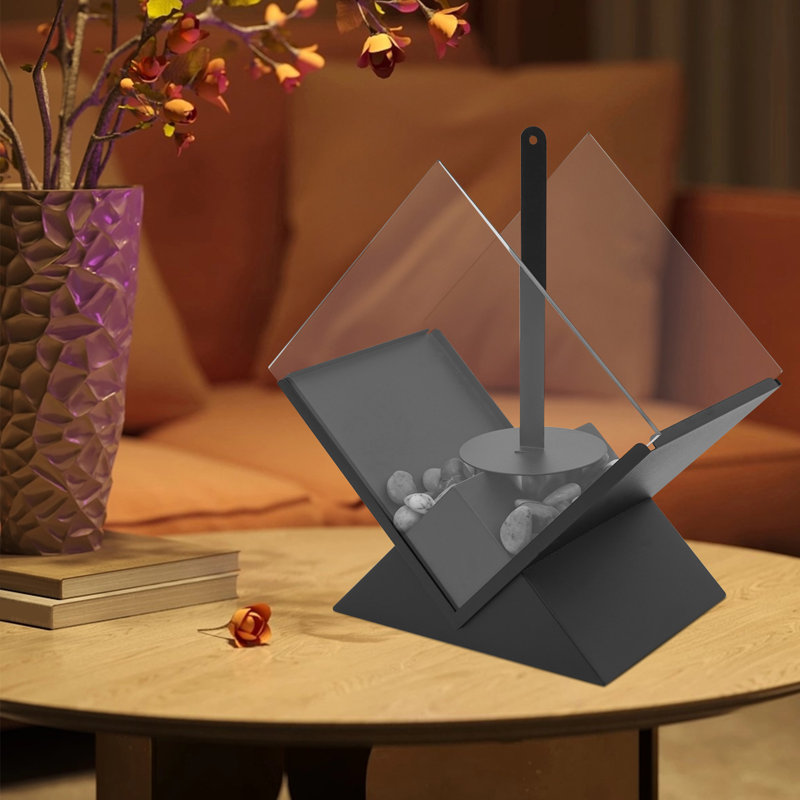 Metal Mini Firebox YYBUSHER Tabletop Ethanol Fireplace, Modern Glass & Metal Mini Fire Pit ...