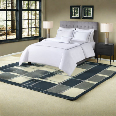 Ensembles de literie luxueux en satin de coton double / grand avec motif brodé