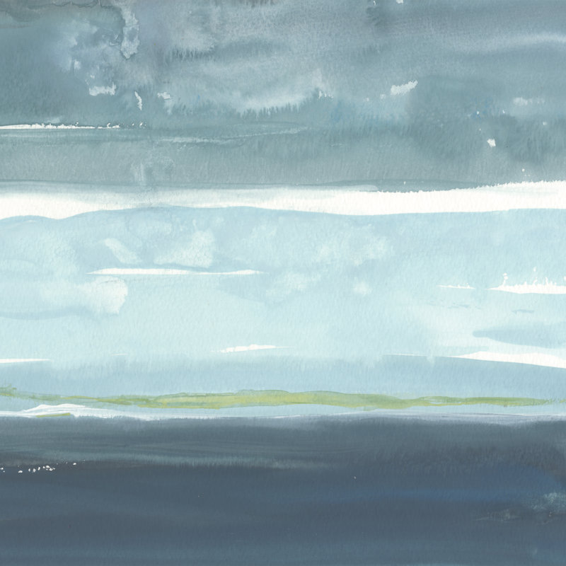«Teal Horizon II» par Rob Delamater, reproduction d'art sur toile tendue, H 12 po x l 12 po