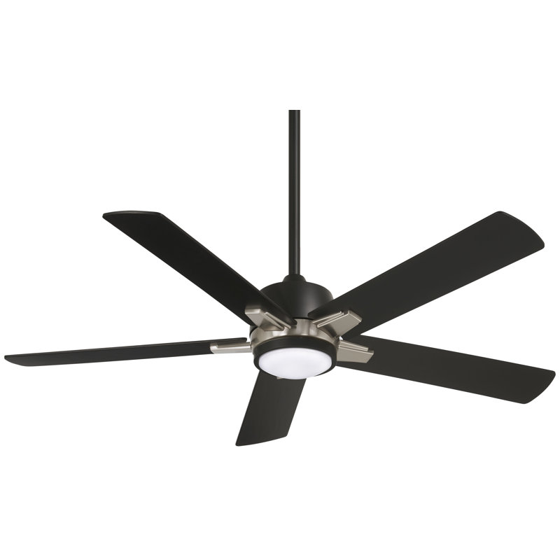 54" 5 - Blade LED Standard Ceiling Fan with Remote Control and Light Kit Included