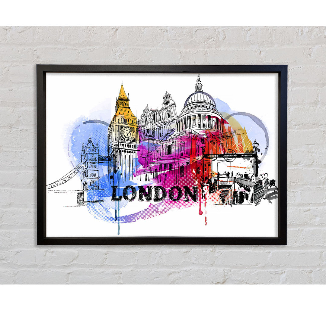 London Iconic Places - Einzelne Bilderrahmen Kunstdrucke auf Leinwand