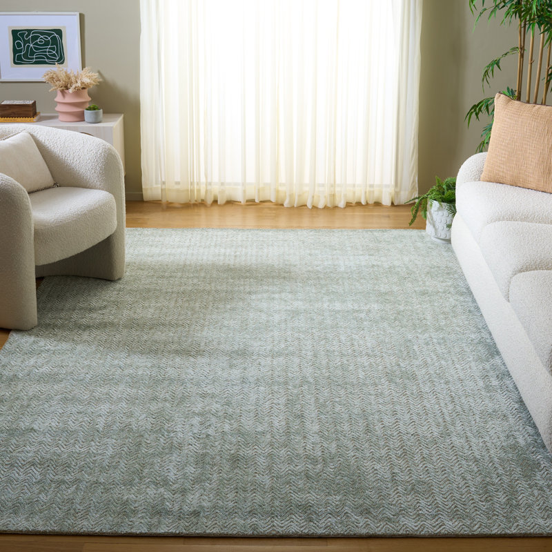 Niculeta Hand Tufted Wool Chevron Rug, Rectangle 8' x 10'