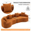 Canapé-lit modulaire incurvé à compression orange, canapé-lit en chenille haute densité 30D pour appartement, salon, L 110 po-1491805931-1491805934