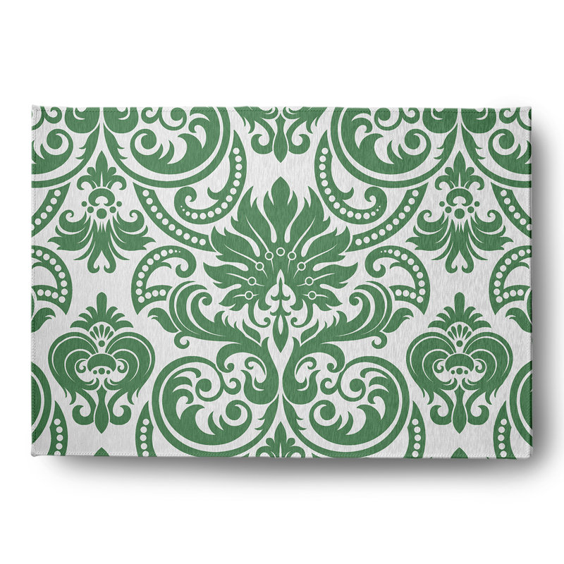 Totman Chenille Floral Indoor / Outdoor Rug, Rectangle 5' x 7'