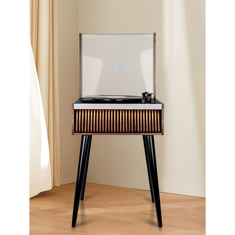 Vintage European Style Turntable with Bluetooth Speaker