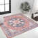 Ville Ornate Medallion Machine-Washable Terracotta/Navy Rug