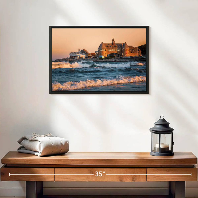 Narragansett Towers, 19 po x 13 po, Cadre flottant noir