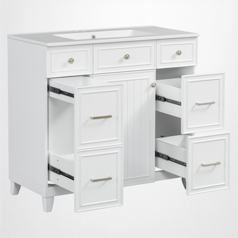 Ensemble de meuble-lavabo simple 36 po Damyron, blanc