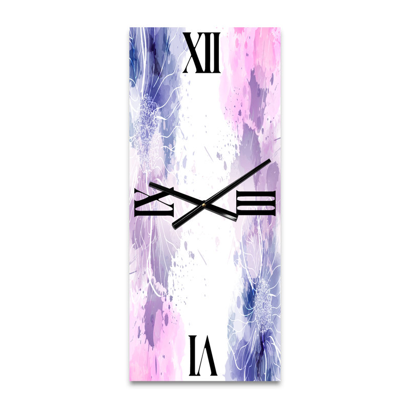 Horloge murale abstraite avec éclaboussures I, Grand